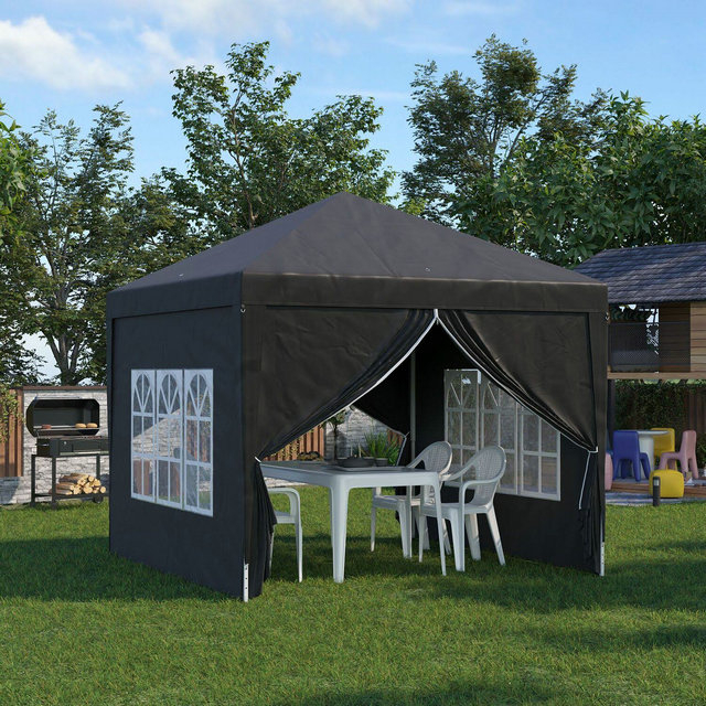 Outsunny 3mx3m Pop Up Gazebo Party Tent Canopy Marquee With Storage Bag