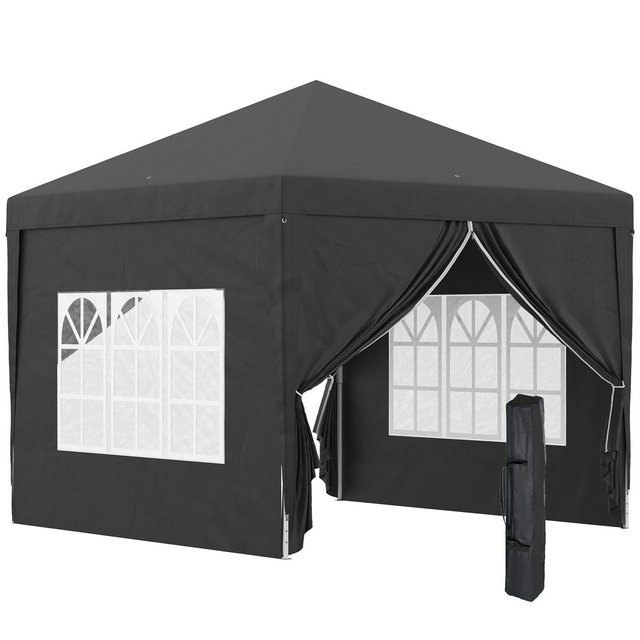 Outsunny 3mx3m Pop Up Gazebo Party Tent Canopy Marquee With Storage Bag