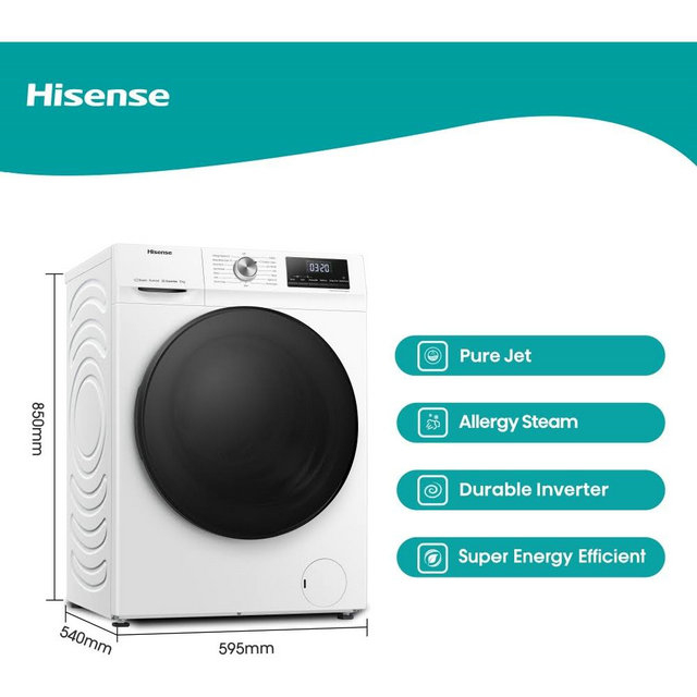 Hisense WFQA8014EVJM 8 kg 1400 RPM Washing Machine - White