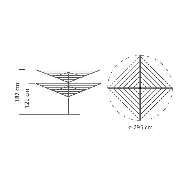 Brabantia Lift-O-Matic Rotary Airer - 50m