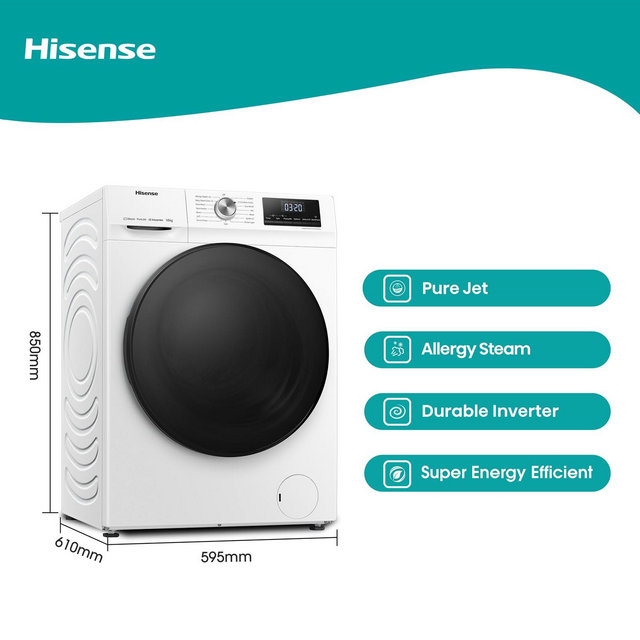 Hisense WFQA1014EVJM 10 kg 1400 RPM Washing Machine - White