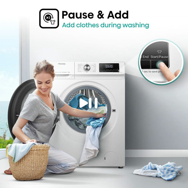 Hisense WFQA1014EVJM 10 kg 1400 RPM Washing Machine - White