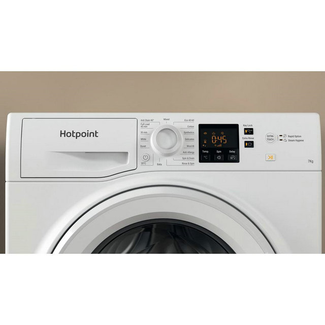 Hotpoint 7kg 1400rpm Washing Machine - White NSWM743UWUKN