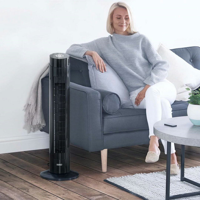 VonHaus Tower Fan - 35” Upright Cooling Fan For Home/Office With Remote Control