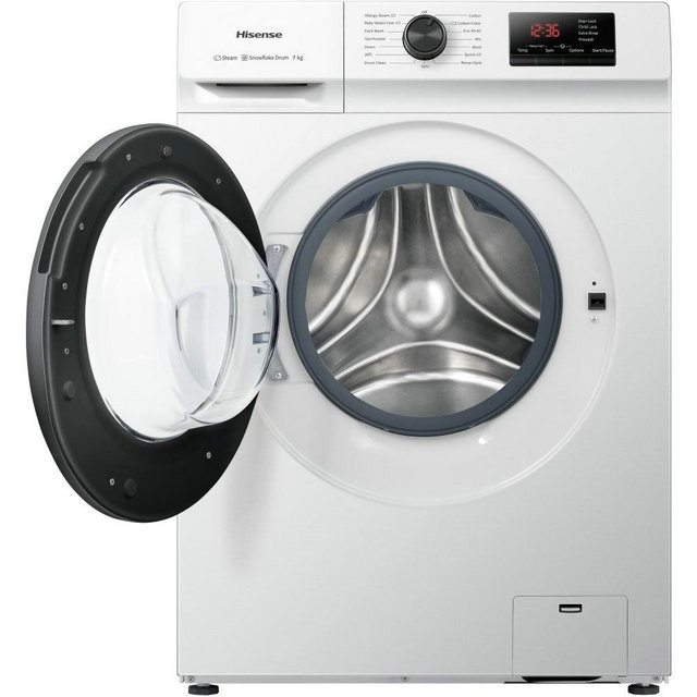 Hisense WFVB7012EM 1 Series Washing Machine - 7kg - 1200 Spin - White - Freestanding