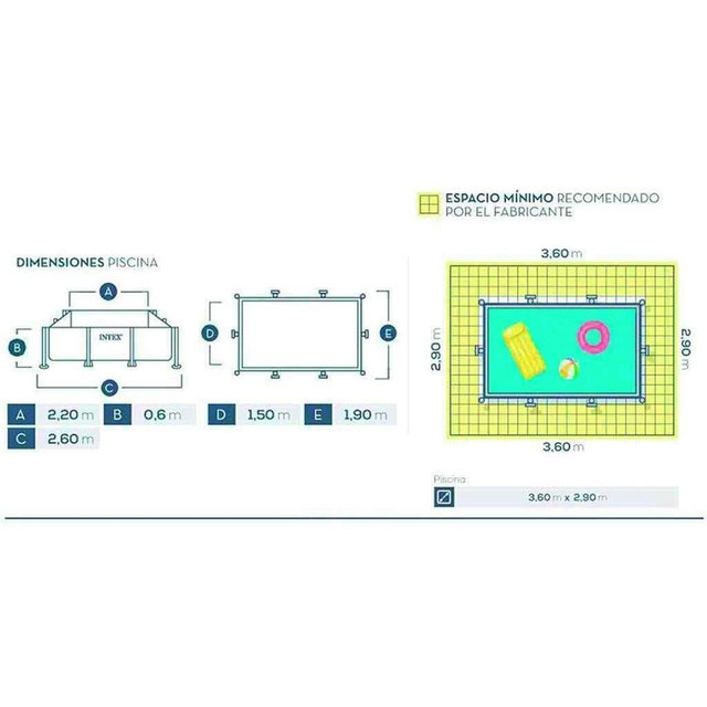 Intex Swimming Pool Rectangular Frame 220X150X60 cm 28270NP