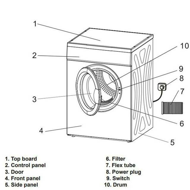 Amica ADV7CLCW 7kg Vented Tumble Dryer