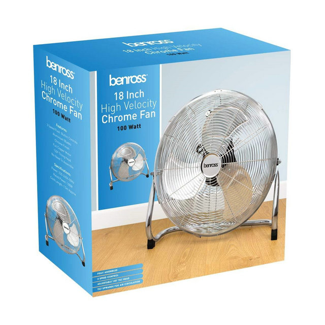 18 Inch High Velocity Chrome Fan