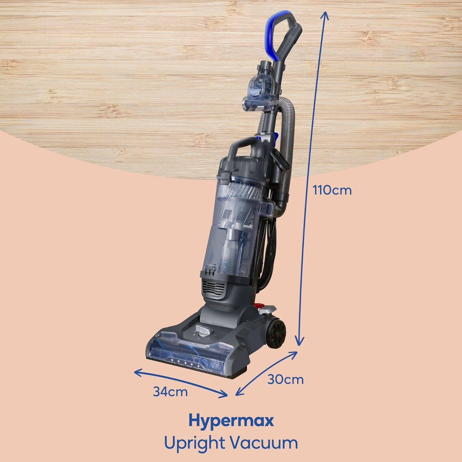 Russell Hobbs Upright Vacuum Cleaner Hypermax Multi Surface Grey Blue RHUV7001