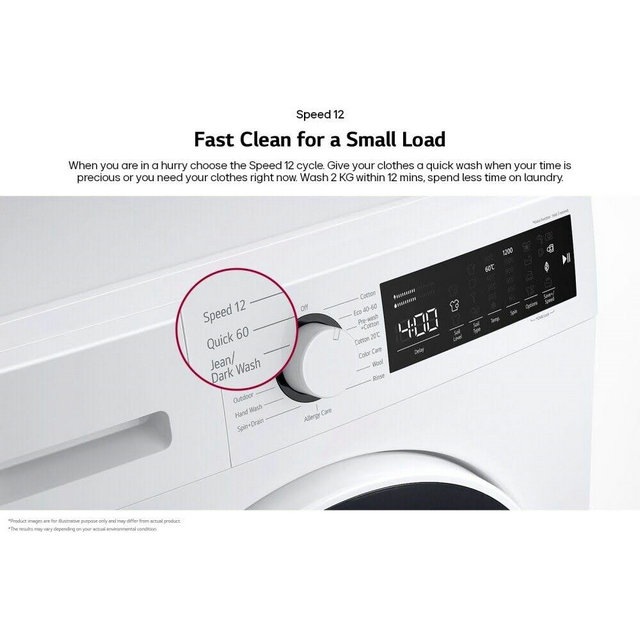 LG F2T208SSE 8kg Washing Machine 1200rpm - Silver