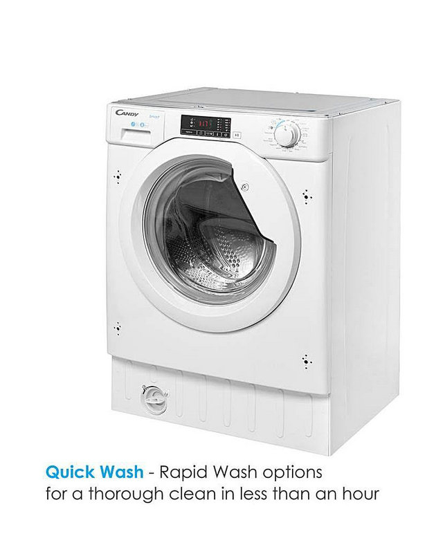 Candy CBW48D1E Integrated Washing Machine, 8kg, 1400 Rpm, White