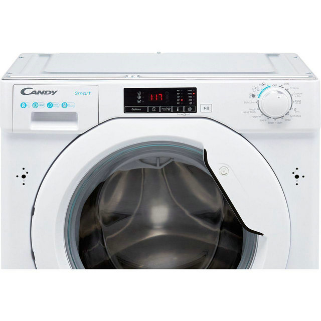 Candy CBW48D1E Integrated Washing Machine, 8kg, 1400 Rpm, White