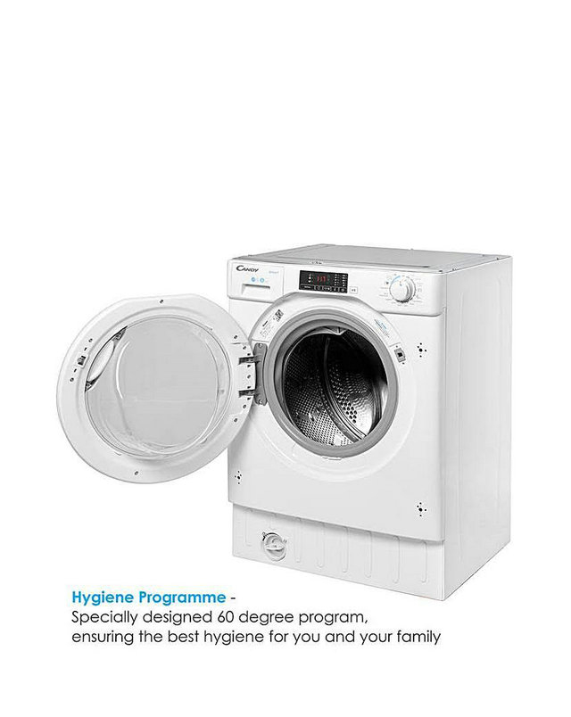 Candy CBW48D1E Integrated Washing Machine, 8kg, 1400 Rpm, White