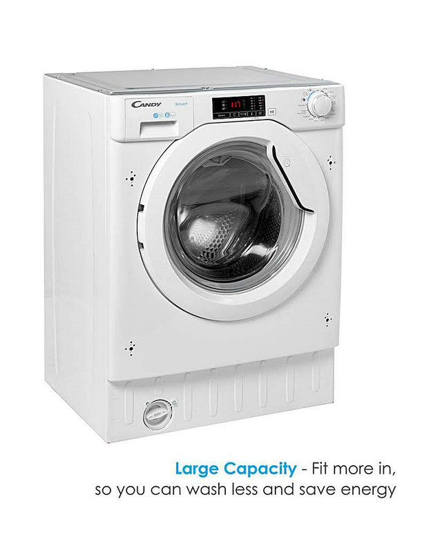 Candy CBW48D1E Integrated Washing Machine, 8kg, 1400 Rpm, White