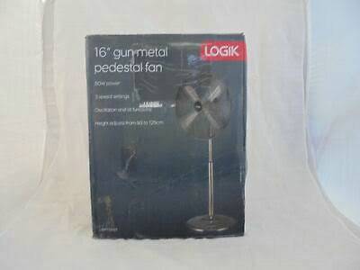 Logik L16PFGM17 16 Inch Pedestal Fan Gun Metal