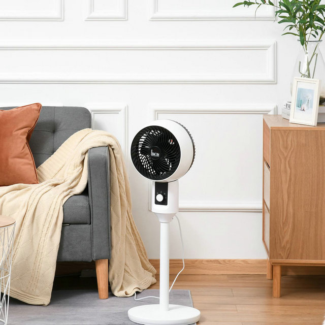 HOMCOM 32 Inch Air Circulator Fan - Black/White