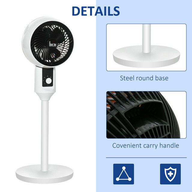 HOMCOM 32 Inch Air Circulator Fan - Black/White