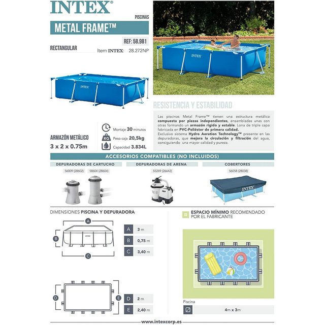 Intex - Rectangular Pool Frame