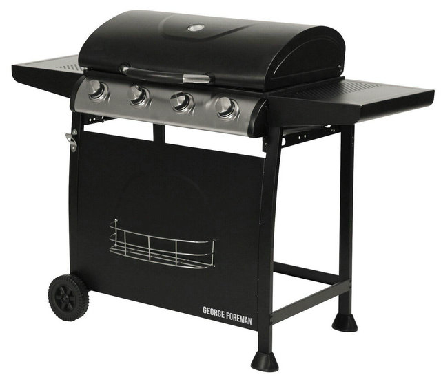 George Foreman GFGBBQ4B 4 Burner Gas BBQ