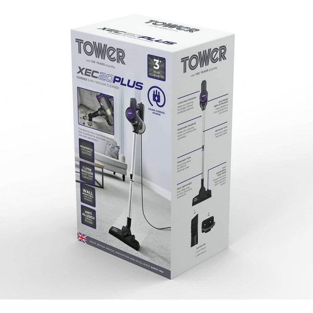 Tower T513005 XEC20 Plus Corded 3 in 1 Vacuum Cleaner