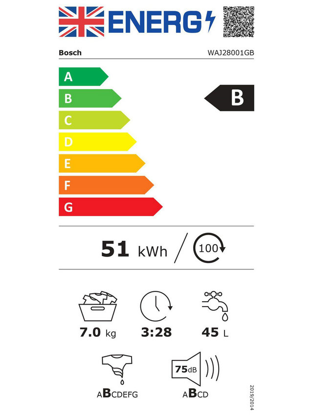 Bosch WAJ28001GB 7kg 1400 White Washing Machine