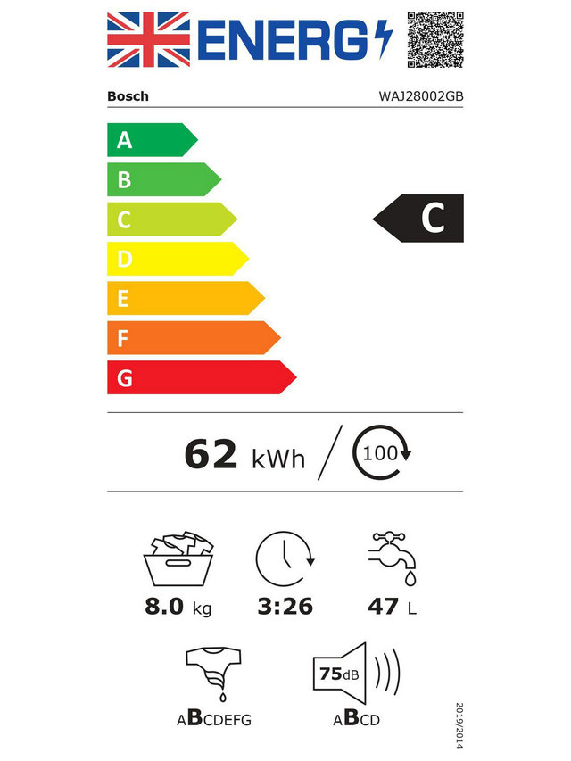 Bosch WAJ28002GB 8kg 1400 White Washing Machine