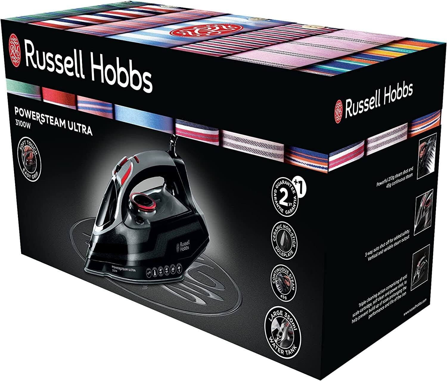 Russell Hobbs Powersteam Ultra 3100 W Vertical Steam Iron 20630 - Black And Grey