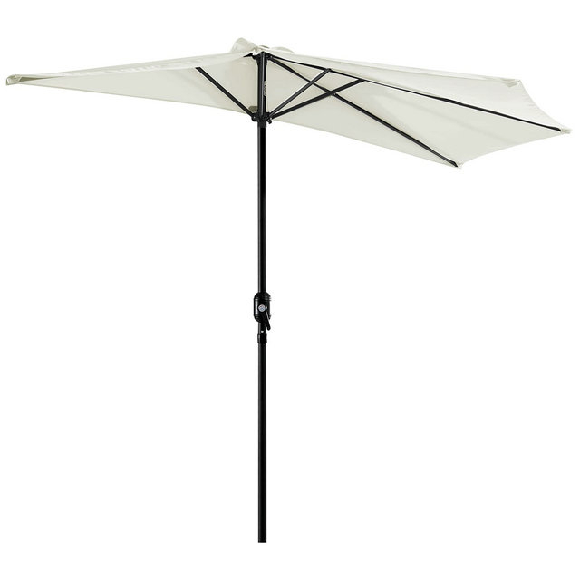 Outsunny Half Round Parasol Garden Umbrella Metal