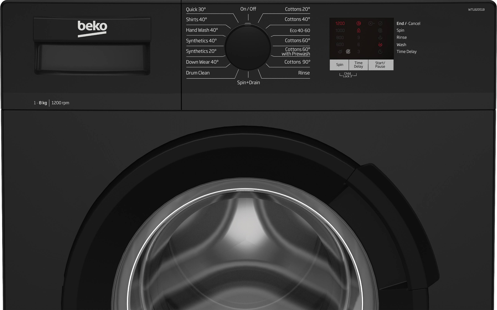 Beko WTL82051B 8kg 1200 Spin Washing Machine